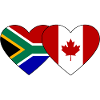 South Africa Canada Flag Heart