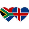 South Africa Iceland Flag Heart