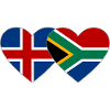Iceland South Africa Flag Heart