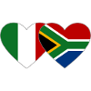 Italy South Africa Flag Heart