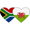 South Africa Wales Flag Heart