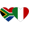 South Africa Italy Flag Heart