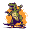 Skateboarding Cool Skateboarder T Rex Dinosaur