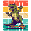 Skateboarding Cool Skateboarder T Rex Dinosaur