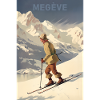 Vintage Ski Plakat - Megève