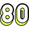 80 YEARS. 80TH ANNIVERSARY. BIRTHDAY 80 YEARS. 80