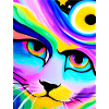 Cosmic Anime Cat Close Up