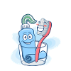 Pair Toothbrush Toothpaste Sweet