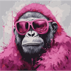 Pink Fashion Monkey Art
