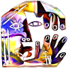 Optical illusion art psychadelic retro shapes sex