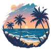 Sonnenuntergang am Palmenstrand