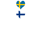 Finland och Sverige 100 % Genialt flagga