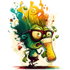 Funny little green beer nerd