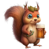 Cute squirrel with beer