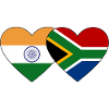 India South Africa Flag Heart
