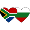 South Africa Bulgaria Flag Heart