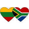 Lithuania South Africa Flag Heart