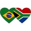 Brazil South Africa Flag Heart