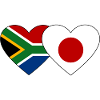 South Africa Japan Flag Heart