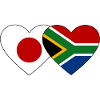 Japan South Africa Flag Heart