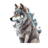 Grauer Wolf Jagdrevier Wilde Tiergrafik