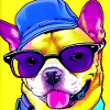 Dog with glasses