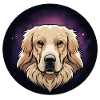 Golden retriever en cercle.