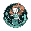 Mermaid with red hair