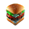 Hamburger Lover 3D Cube