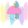 Cute cloud in pastel rainbow