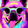 Dog with glasses