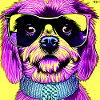 Hund mit Brille