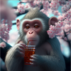 Monkey with drink gift