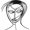 Women's head drawn