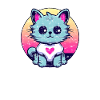 Cute Cat Sunset Disheveled Shaggy