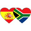 Spain South Africa Flag Heart