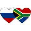 Russia South Africa Flag Heart