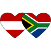 Austria South Africa Flag Heart