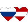Russia Austria Flag Heart