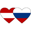 Austria Russia Flag Heart
