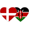 Denmark Kenya Flag Heart