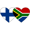 Finland South Africa Flag Heart