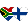South Africa Finland Flag Heart