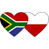 South Africa Poland Flag Heart