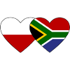Poland South Africa Flag Heart