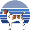 Brittany Dog Blue Retro