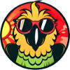 Cool parrot at sunset