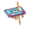 Cassette with pencil