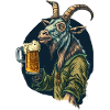 Funny buck with beer