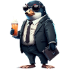 Cool beer-drinking penguin - suit up!